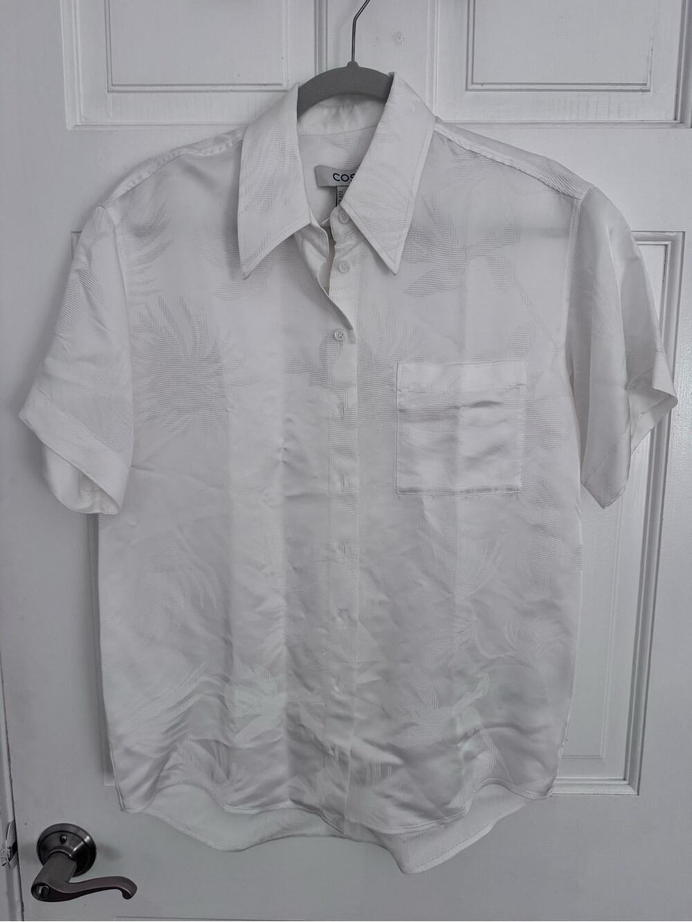 NWT COS White Collared Button-Down Short Sleeve Blouse